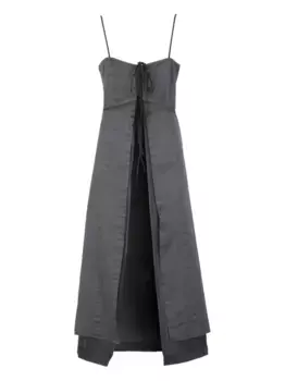 Расклешенное платье со шнуровкой MM6 Maison Margiela, черный