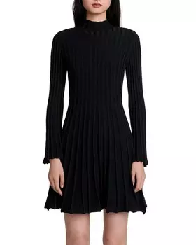 Расклешенное платье в рубчик Maje Raffie, черный