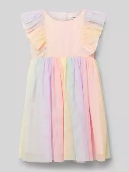 Расклешенное сетчатое платье с хлопковой подкладкой s.Oliver RED LABEL, розовый