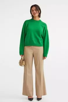 Расклешенные элегантные брюки H&M, бежевый