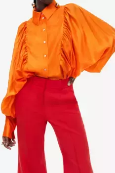 Расклешенные элегантные брюки H&M, красный