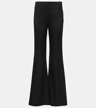 Расклешенные атласные брюки с высокой посадкой Galvan, черный