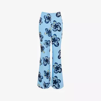 Расклешенные бархатные брюки с высокой талией hazy с цветочным принтом Whistles, мультиколор