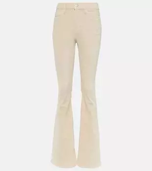 Расклешенные бархатные джинсы le с высокой посадкой Frame, белый