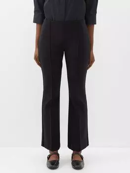 Расклешенные брюки beca с защипами The Row, черный