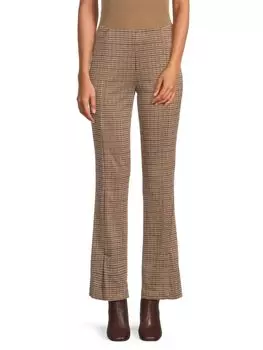 Расклешенные брюки Berkeley с узором «гусиные лапки» Ecru, цвет Beige Multi