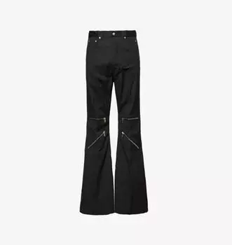 Расклешенные брюки Bolan стандартного кроя из эластичного хлопка Rick Owens, черный