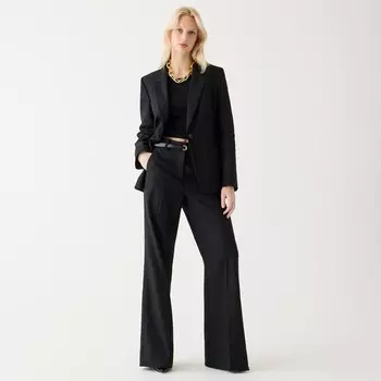 Расклешенные брюки Carolina из эластичной льняной смеси J.Crew, черный