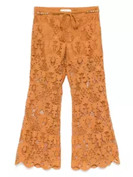 Расклешенные брюки Coco Lace ZIMMERMANN, коричневый