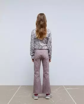 Расклешенные брюки для девочки с застежкой на пуговицы Scalpers, розовый