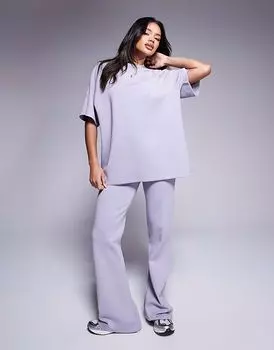 Расклешенные брюки-джоггеры ASOS DESIGN из серого интерлока, коорд