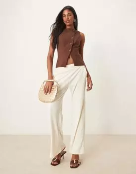 Расклешенные брюки-джоггеры с завязками на талии кремового цвета Abercrombie & Fitch