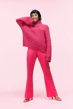Расклешенные брюки H&M, вишня