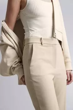Расклешенные брюки H&M, бежевый