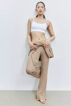 Расклешенные брюки H&M, бежевый
