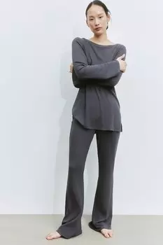 Расклешенные брюки H&M, серый