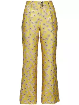 Расклешенные брюки Hendrix с цветочной вышивкой La DoubleJ, желтый
