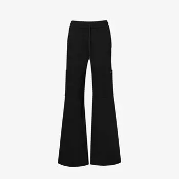 Расклешенные брюки из эластичной ткани с накладными карманами Me And Em, черный