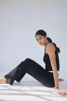 Расклешенные брюки из джерси H&M, черный