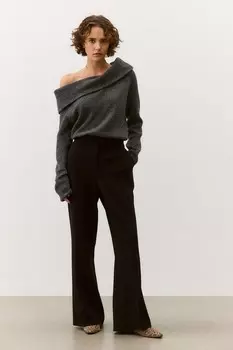 Расклешенные брюки из джерси H&M, черный