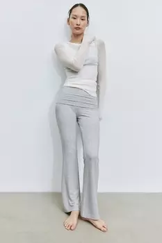 Расклешенные брюки из джерси H&M, серый