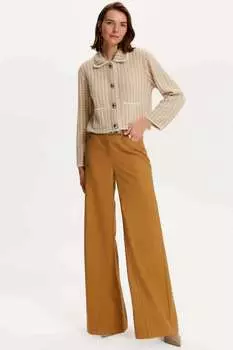 Расклешенные брюки из габардина Nocturne, коричневый