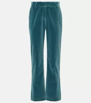 Расклешенные брюки из хлопкового бархата 24/7 La Doublej, синий