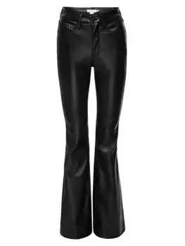 Расклешенные брюки из искусственной кожи Good Legs Good American, черный