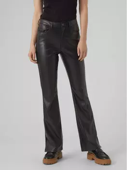 Расклешенные брюки из искусственной кожи Vero Moda, черный