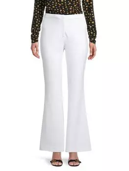 Расклешенные брюки из крепа Elie Tahari, цвет Sky White