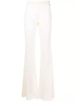 Расклешенные брюки из кружева Dsquared2, бежевый