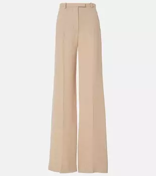 Расклешенные брюки из льна и крепа Emmit Loro Piana, цвет dune beige