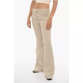 Расклешенные брюки из однотонного твила Courreges, Beige
