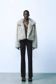 Расклешенные брюки из полиамида ZARA, черный