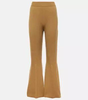 Расклешенные брюки из полушерстяного трикотажа Joseph, коричневый