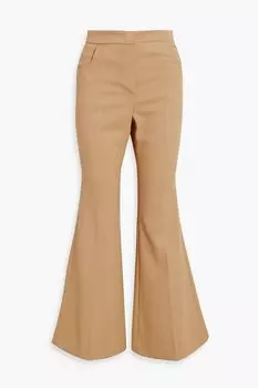 Расклешенные брюки из шерстяного твила LVIR, песочный
