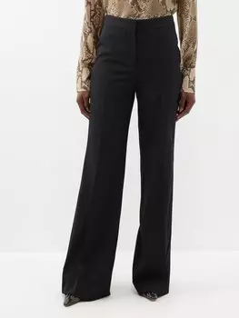 Расклешенные брюки из смесовой шерсти Stella McCartney, черный