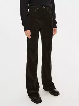 Расклешенные брюки из ткани Ami Paris, коричневый