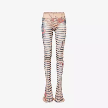 Расклешенные брюки из тканого материала средней посадки Marinire с графическим принтом Jean Paul Gaultier, синий