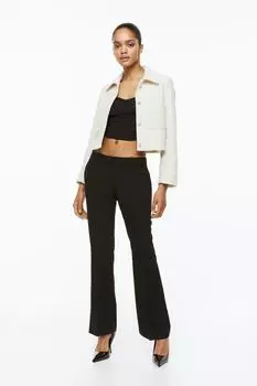 Расклешенные брюки из твила H&amp;M, черный