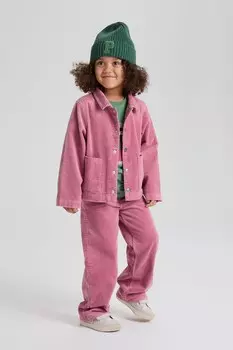 Расклешенные брюки из вельвета из органического хлопка Polarn O Pyret, розовый