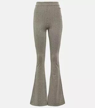 Расклешенные брюки из жаккарда с монограммой BALMAIN, разноцветный