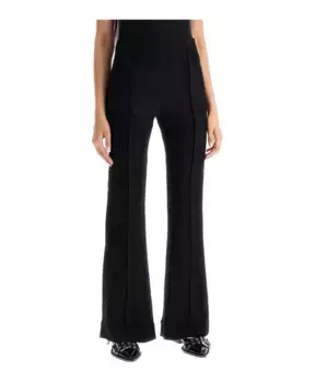 Расклешенные брюки из жаккардовой вискозы Ganni, черный