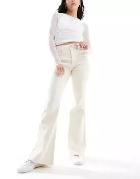 Расклешенные брюки PacSun из твила с высокой посадкой в цвете экрю