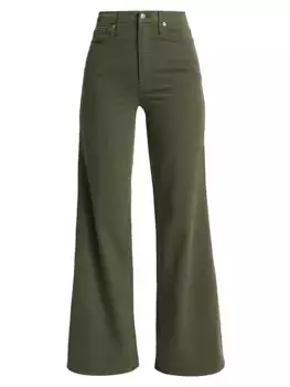 Расклешенные брюки-палаццо с хорошей талией Good American, цвет fern