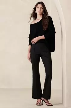 Расклешенные брюки понте Banana Republic, черный