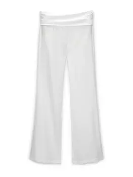 Расклешенные брюки Pull&Bear, белый