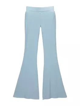 Расклешенные брюки Pull&Bear, небесно-синий