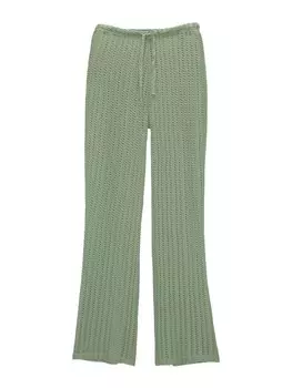 Расклешенные брюки Pull&Bear, пастельный зеленый