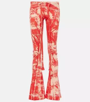 Расклешенные брюки Raze с низкой посадкой и принтом тай-дай Knwls, красный